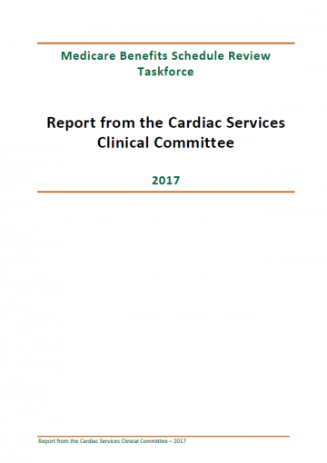 Cover image of final clinical committee report for Cardiac Services