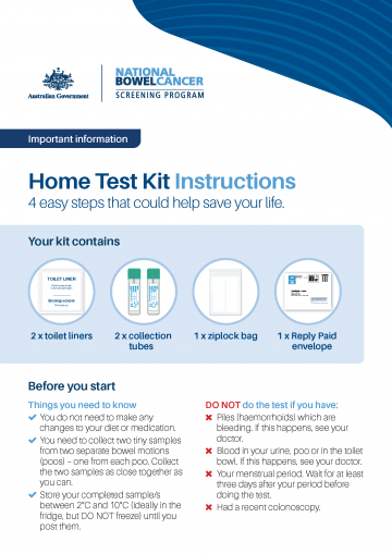 Cover image for the NBCSP Home test kit