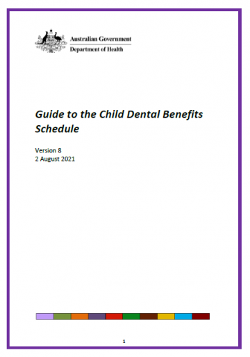 Guide to the Child Dental Benefits Schedule