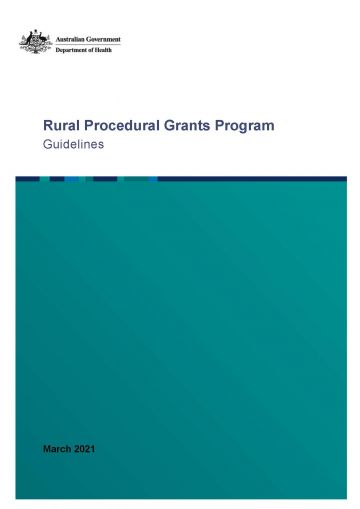 Cover image for Rural Procedural Grants Program guidelines