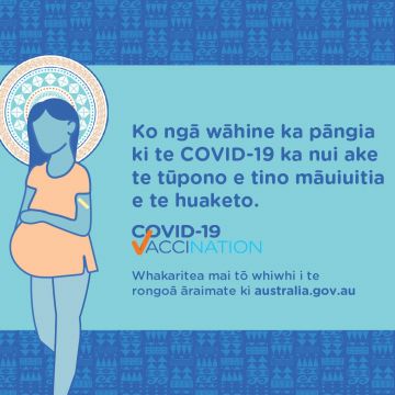 COVID-19 vaccination – Social – Ko ngā wāhine ka pāngia ki te COVID-19 ka nui ake te tūpono e tino māuiuitia e te huaketo (Pregnant women and COVID-19)