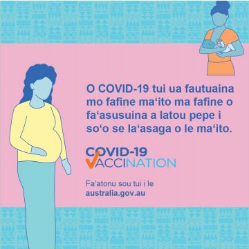 COVID-19 vaccination – Social – O COVID-19 tui ua fautuaina mo fafine maʻito ma fafine o faʻasusuina a latou pepe i soʻo se laʻasaga o le maʻito (Vaccines for pregnant and breastfeeding women)