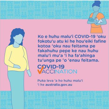 Ko e huhu malu'i COVID-19 'oku fokotu'u atu ki he hou'eiki fafine kotoa 'oku nau feitama pe fakahuhu pepe ke nau huhu malu'i mu'a 'i ha fa'ahinga tu'unga pe 'o 'enau feitama.