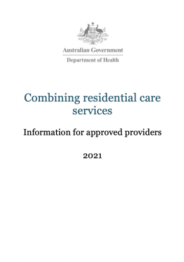 Cover image for guide to combining aged care services