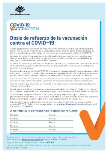 COVID 19 Vaccination Dosis De Refuerzo De La Vacunaci n Contra El 