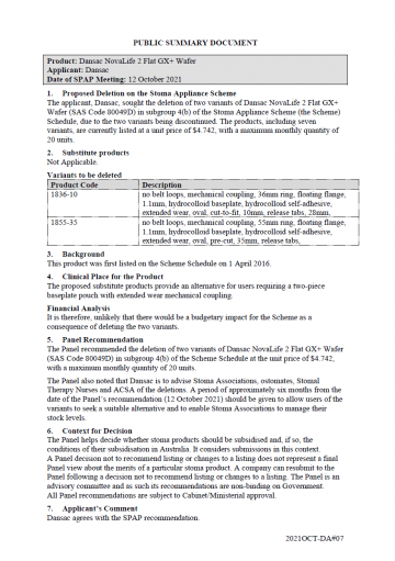 Dansac NovaLife 2 Flat GX+ Wafer – SAS Code 80049D