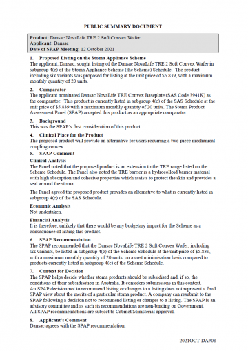 Dansac NovaLife TRE 2 Soft Convex Wafer