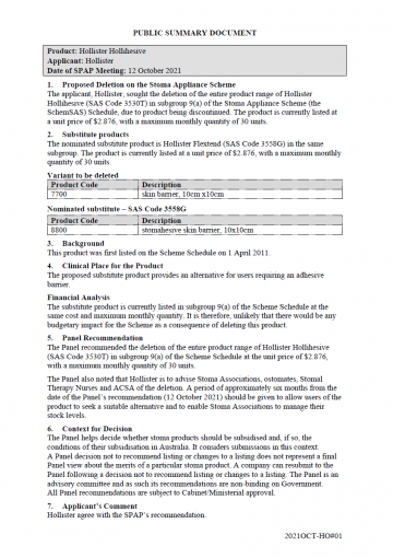 Hollister Hollihesive – SAS Code 3530T