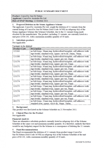 Public Summary Document - ConvaTec Esteem Synergy 