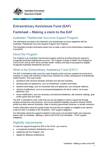 Factsheet – Making a claim to the EAF