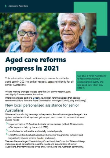 Aged care reforms progress in 2021