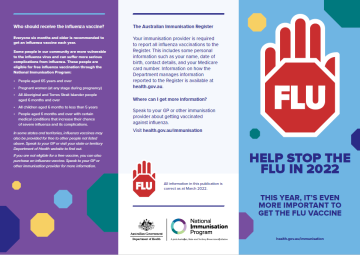thumbnail image of flu brochure 2022
