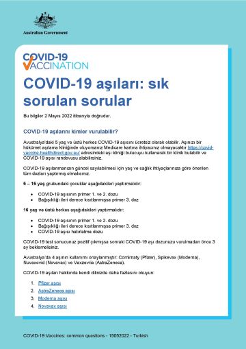 COVID-19 aşıları: sık sorulan sorular