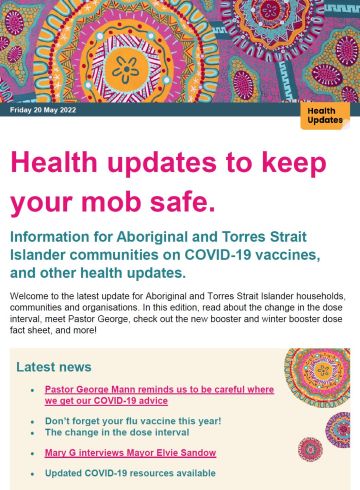 Key updates for Aboriginal and Torres Strait Islander communities – 20 May 2022