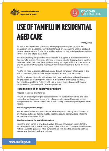 Tamiflu fact sheet cover