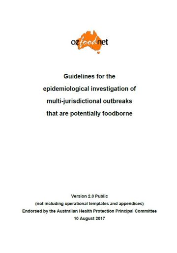 Guidelines for the epidemiological investigation of multi-jurisdictional outbreaks that are potentially foodborne
