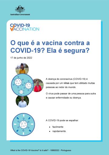 Informações simples sobre o que é a vacina contra COVID-19 e sobre sua segurança