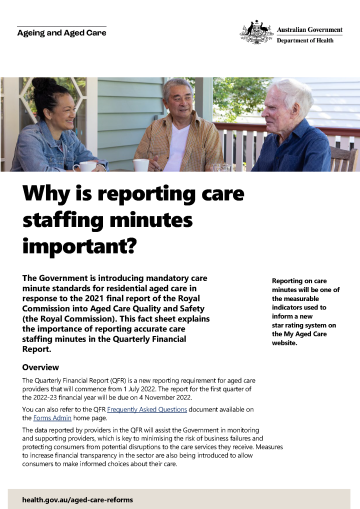 Why is reporting care staffing minutes important?