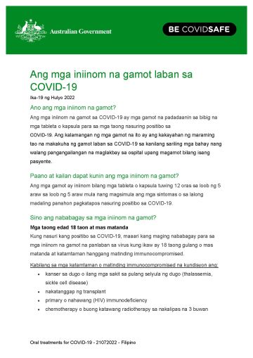 Ang mga iniinom na paggamot laban sa COVID-19