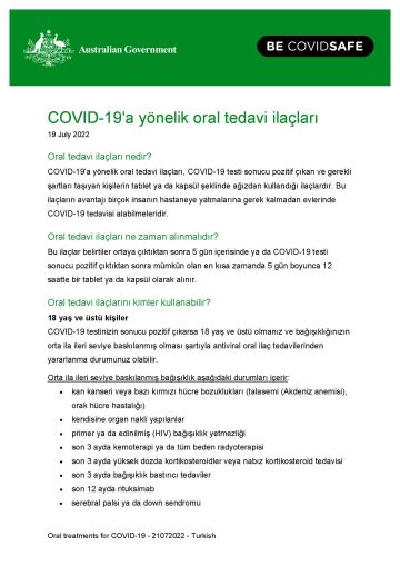 COVID-19'a yönelik oral tedavi ilaçları