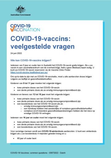 COVID-19-vaccins: veelgestelde vragen