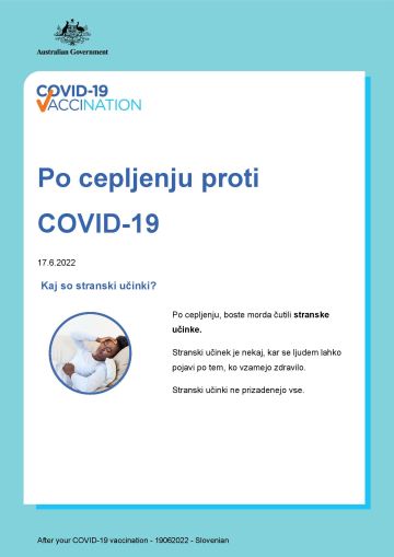 Enostavne informacije o tem, kaj lahko pričakujete po tem, ko ste bili cepljeni