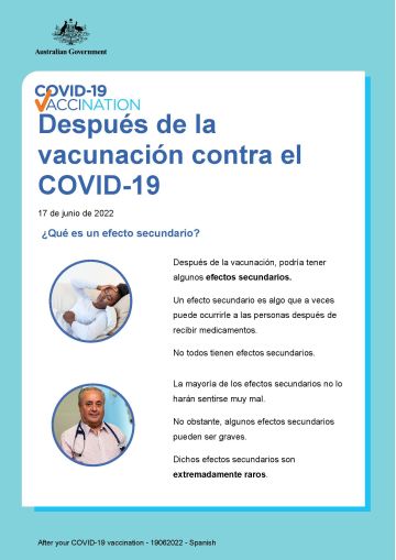 Información simple sobre qué esperar después de su vacunación