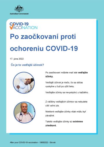 Jednoduché informácie o tom, čo sa dá očakávať po zaočkovaní