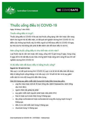 Thuốc uống điều trị COVID-19