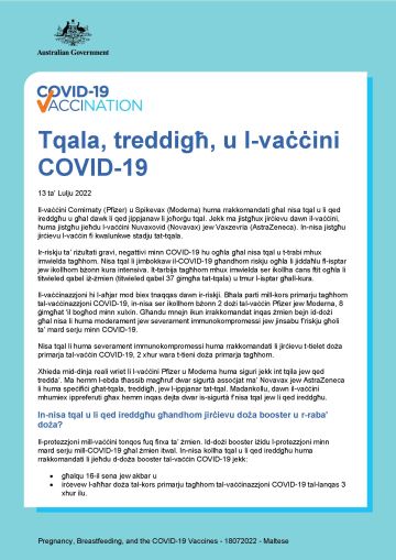 Tqala, treddigħ, u l-vaċċini COVID-19