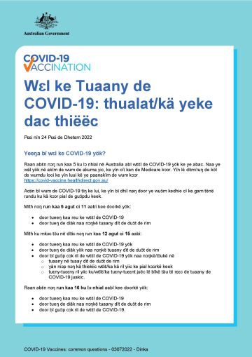 Wɛl ke Tuaany de COVID-19: thualat/kä yeke dac thiëëc