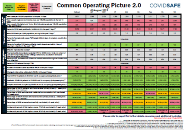 Coronavirus (COVID-19) common operating picture – 9 August 2022