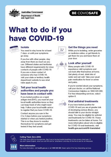 Coronavirus (COVID-19) – What to do if you have COVID-19
