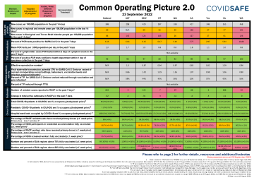 Coronavirus (COVID-19) common operating picture – 23 September 2022 cover