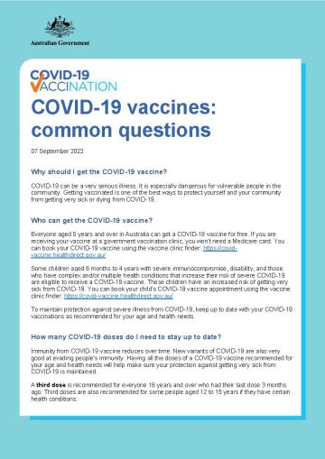 COVID-19 vaccination – COVID-19 vaccines: common questions
