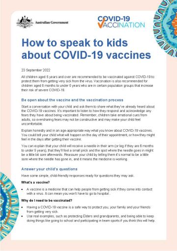 COVID-19 vaccination – How to speak to kids about vaccines (Aboriginal and Torres Strait Islander people)