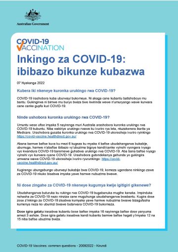 Inkingo za COVID-19: ibibazo bikunze kubazwa