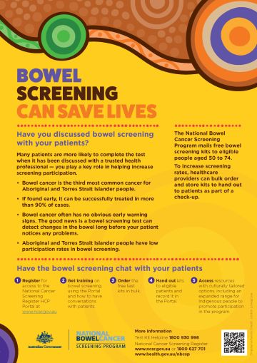 National Bowel Cancer Screening Program – A3 poster for health ...