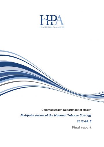 Cover image for the Mid-point review of the National Tobacco Strategy 2012–2018 report