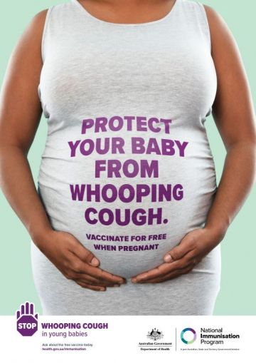 Protect your baby from whooping cough. Vaccinate for free when pregnant - poster