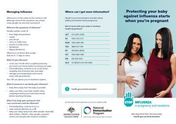 Protecting your baby against influenza starts when you’re pregnant – brochure