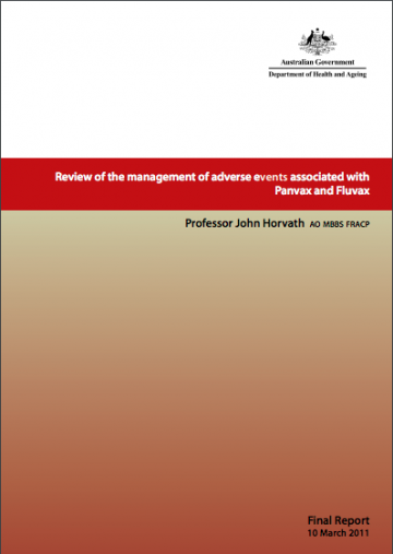Review of the management of adverse events associated with Panvax and Fluvax