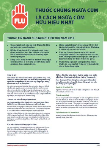 The flu vaccine – Information for consumers in 2019 fact sheet (Vietnamese)