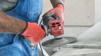 Photographic image of close up of the disc sander