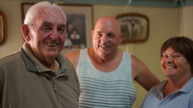 Senior person with friends or family