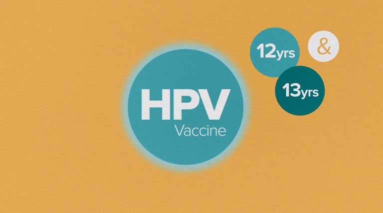 The HPV logo with the words 12 yrs & 13yrs